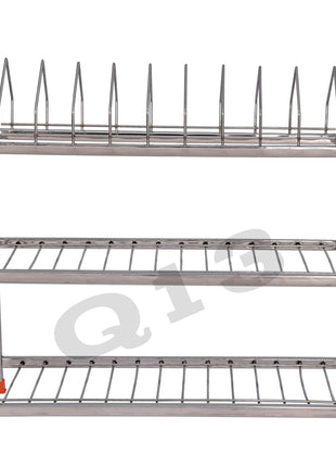 D. K 11 Stainless Steel Utensils Stand for Kitchen | Drying Rack | Dish Rack | bartan Stand for Sink wall mounted | Organizer | Modular Kitchen Storage Rack 