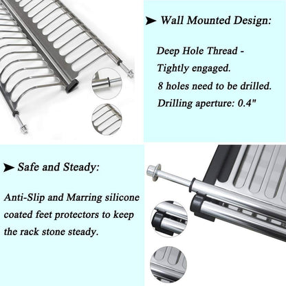 DBR Kitchen Steel Dish Rack Drainer Tray for Cabinet Width 600mm gtpt Modular Kitchen Organiser Set of 3pcs 