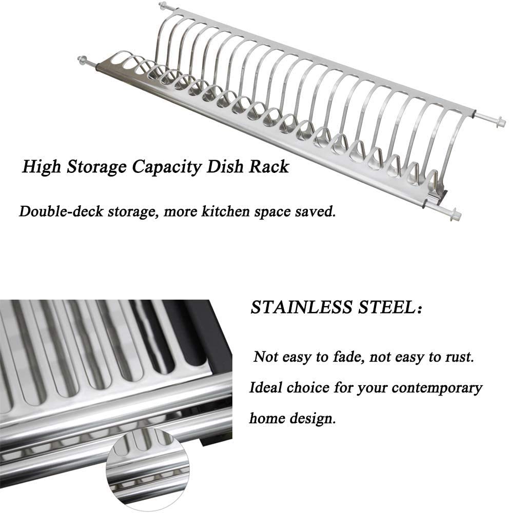 DBR Kitchen Steel Dish Rack Drainer Tray for Cabinet Width 600mm gtpt Modular Kitchen Organiser Set of 3pcs 