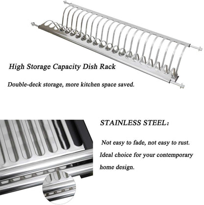 DBR Kitchen Steel Dish Rack Drainer Tray for Cabinet Width 600mm gtpt Modular Kitchen Organiser Set of 3pcs 