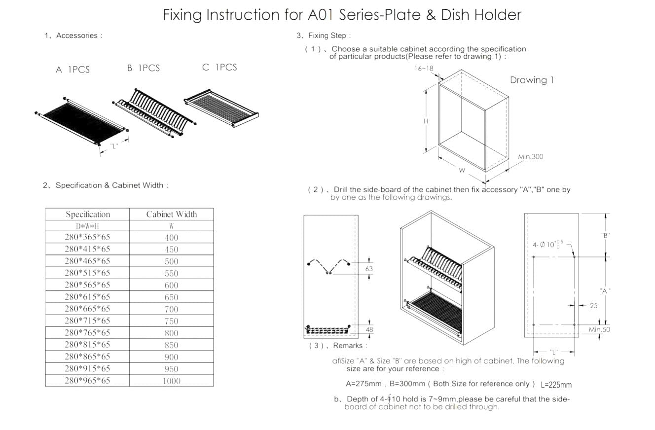 DBR Kitchen Steel Dish Rack Drainer Tray for Cabinet Width 600mm gtpt Modular Kitchen Organiser Set of 3pcs 