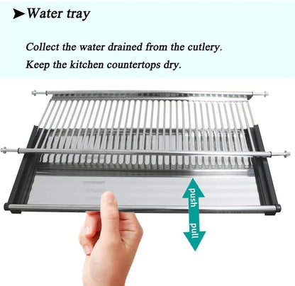 DBR Kitchen Steel Dish Rack Drainer Tray for Cabinet Width 600mm gtpt Modular Kitchen Organiser Set of 3pcs 