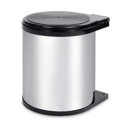 DBR Stainless Steel Auto Lid Pedal Dustbin/Garbage Bin with (9 LTR .) Silver & Black, Modular Kitchen Hardware & Accessories 