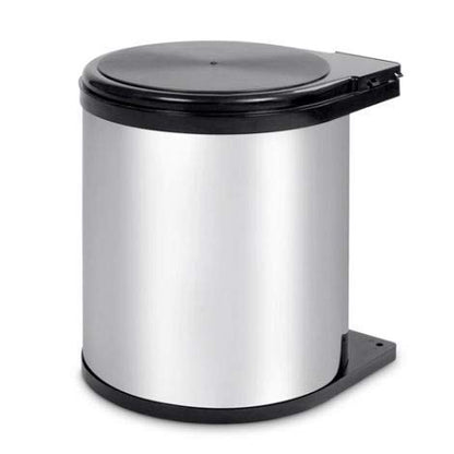DBR Stainless Steel Auto Lid Pedal Dustbin/Garbage Bin with (9 LTR .) Silver & Black, Modular Kitchen Hardware & Accessories 