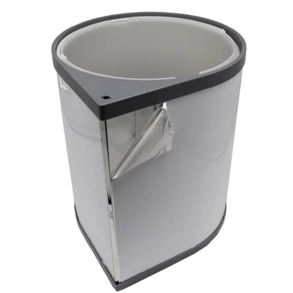 DBR Stainless Steel Auto Lid Pedal Dustbin/Garbage Bin with (9 LTR .) Silver & Black, Modular Kitchen Hardware & Accessories 
