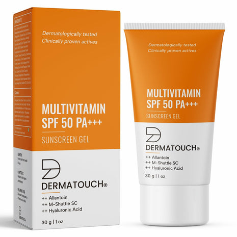 DERMATOUCH Multivitamin Spf 50 Pa+++ Sunscreen Gel For All Skin Types | Uva-Uvb Protection |Zero White Cast | Unisex | 30G 
