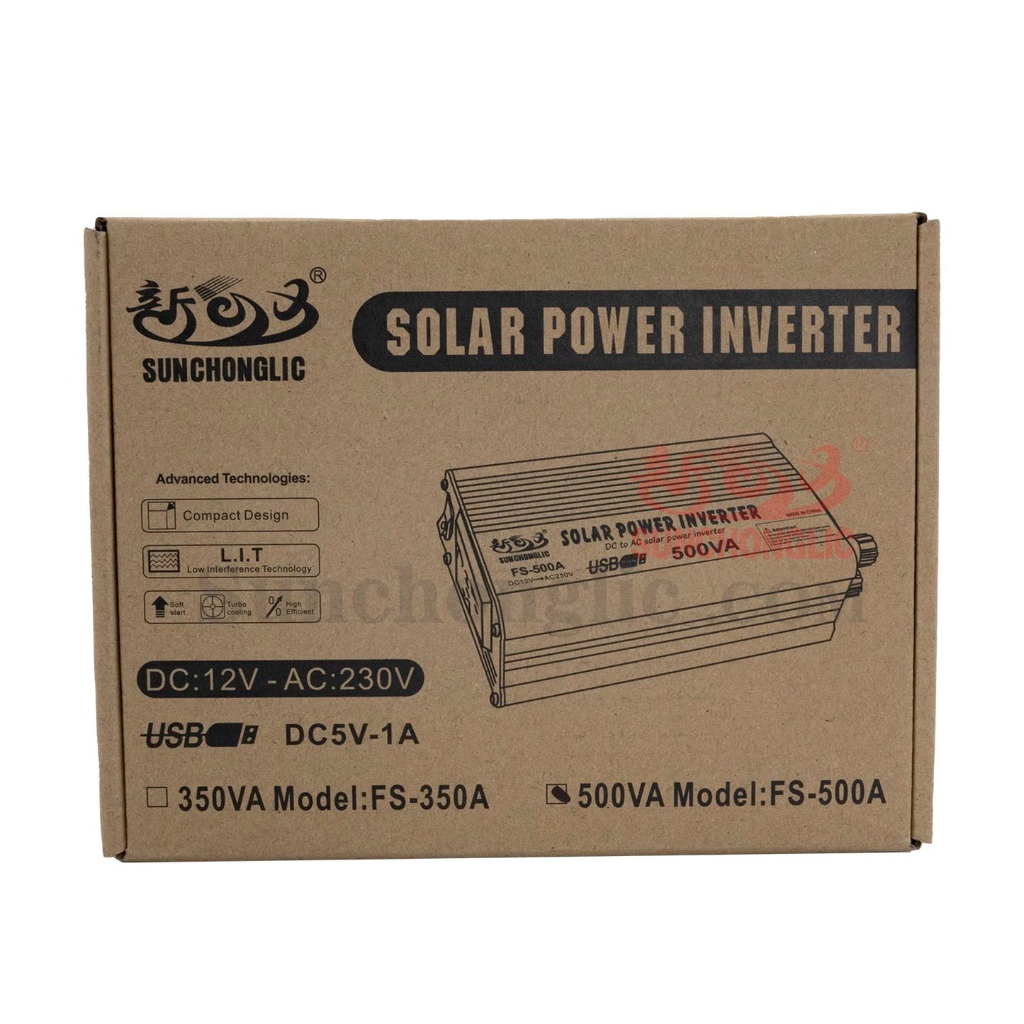 DHRUVPRO 12v dc to 220v ac 500va Rated Power-300watt, Peak Power-500watt Off Grid Power Inverter Modified sine Wave Solar Power inverters 