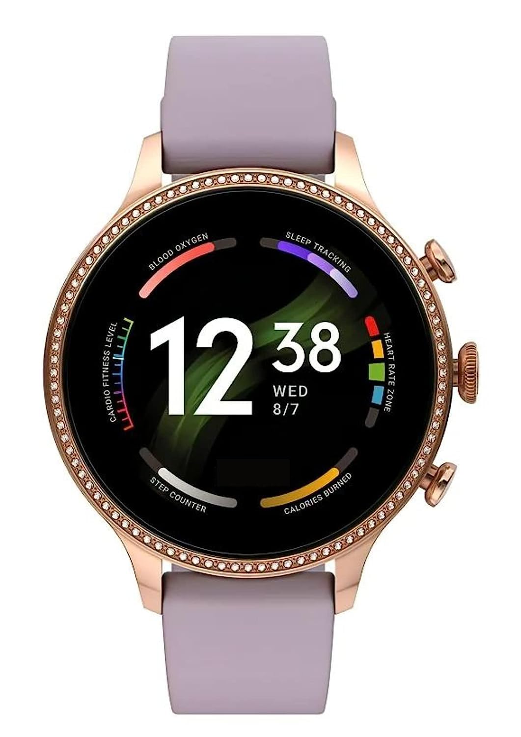 DINACO Glorious Women's Rose Gold Smart Watch Talk 2 Bluetooth Calling Smartwatch with 3 Button, Hands On Voice Assistance HD Display, 14 Sports Modes with Puple Belt (Rose Gold) (2) 