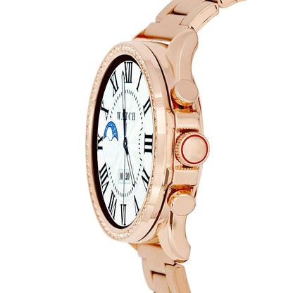 DINACO Glorious Women's Rose Gold Smart Watch Talk 2 Bluetooth Calling Smartwatch with 3 Button, Hands On Voice Assistance HD Display, 14 Sports Modes with Puple Belt (Rose Gold) (2) 