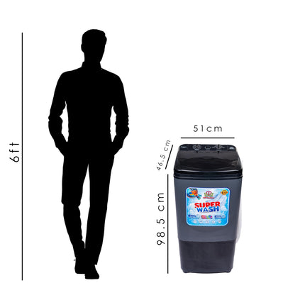 DMR-OW-75 Only Washer with 7.5Kg Washing Capacity and 1 Year Free Spare Supply Warranty. (Only Washer - No Spin dryer) (Black) 