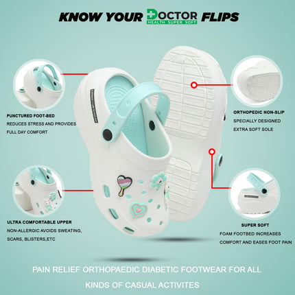 DOCTOR HEALTH SUPER SOFT Adjustable Strap Clogs for Women | Stylish and Anti Skid Women Clogs with Cushioned Footwear | Comfortable | Lightweight | Everyday Use Mules for Women Sandals 