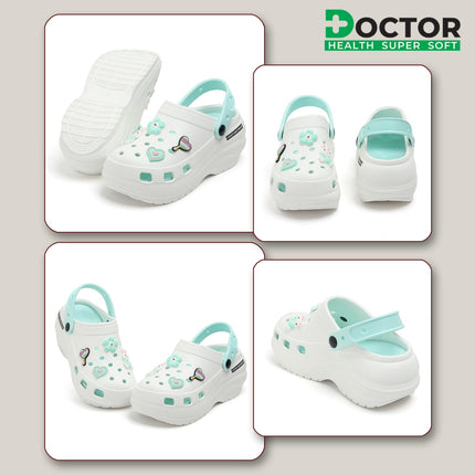 DOCTOR HEALTH SUPER SOFT Adjustable Strap Clogs for Women | Stylish and Anti Skid Women Clogs with Cushioned Footwear | Comfortable | Lightweight | Everyday Use Mules for Women Sandals 