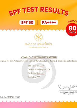 DOT & KEY Vitamin C + E Super Bright Sunscreen Spf 50 |Water-Light,UVA/UVB & Blue Light Protection|For Even Toned & Glowing Skin|With Liquid Spf 50+++| No White Cast| For All Skin Types| 50G,Pack Of 1 