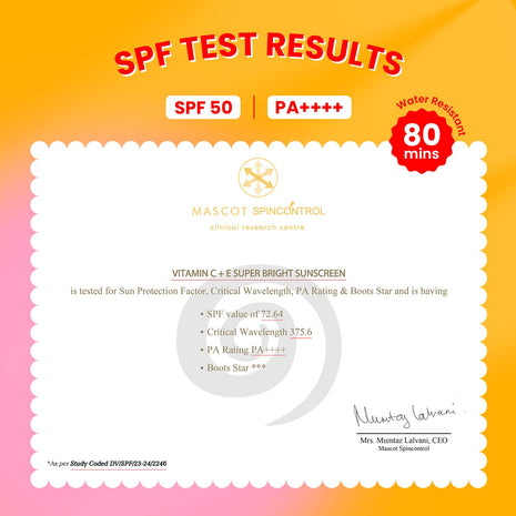 DOT & KEY Vitamin C + E Super Bright Sunscreen Spf 50 |Water-Light,UVA/UVB & Blue Light Protection|For Even Toned & Glowing Skin|With Liquid Spf 50+++| No White Cast| For All Skin Types| 50G,Pack Of 1 