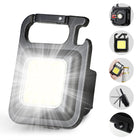 DOTCOM LED Mini Cob Keychain and Magentic Flashlight Portable USB Rechargeable Light 3 Light Modes with Folding Bracket,for Walking Camping?Square?,Black, 1000 Lumen 