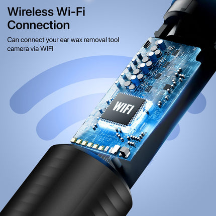 DR VAKU Exclusive New Launch Earocam Earwax Removal Tool Kit with HD Camera Wifi Connection & 6 LED Lights Endoscope Tool Ear Cleaner for iOS & Android + 11 Silicone Tips Free- Black 