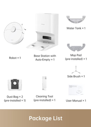 DREAME D10 Plus Gen 2 Robot Vacuum Cleaner with Automatic Dust Emptying, Stores up to 90 Days of Dust, LiDAR Navigation, 6000 Pa Suction Power for Carpets and Pet Hair, 285-Minute Battery, White 