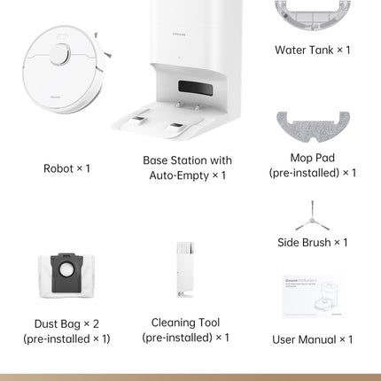 DREAME D10 Plus Gen 2 Robot Vacuum Cleaner with Automatic Dust Emptying, Stores up to 90 Days of Dust, LiDAR Navigation, 6000 Pa Suction Power for Carpets and Pet Hair, 285-Minute Battery, White 