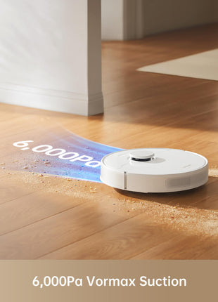 DREAME D10 Plus Gen 2 Robot Vacuum Cleaner with Automatic Dust Emptying, Stores up to 90 Days of Dust, LiDAR Navigation, 6000 Pa Suction Power for Carpets and Pet Hair, 285-Minute Battery, White 