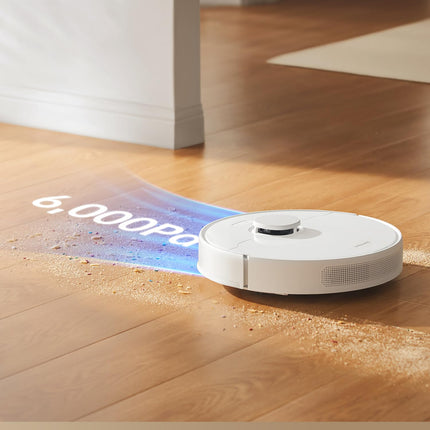 DREAME D10 Plus Gen 2 Robot Vacuum Cleaner with Automatic Dust Emptying, Stores up to 90 Days of Dust, LiDAR Navigation, 6000 Pa Suction Power for Carpets and Pet Hair, 285-Minute Battery, White 