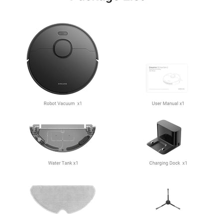 DREAME D9 Max Gen2 Robot Vacuum Cleaner, 6000Pa Vacuum Robot with Mop Function, Movable Brush, Multi-Floor Maps, Ideal for Carpets, Hard Floors and Pet Hair, Black, 285 Minutes 