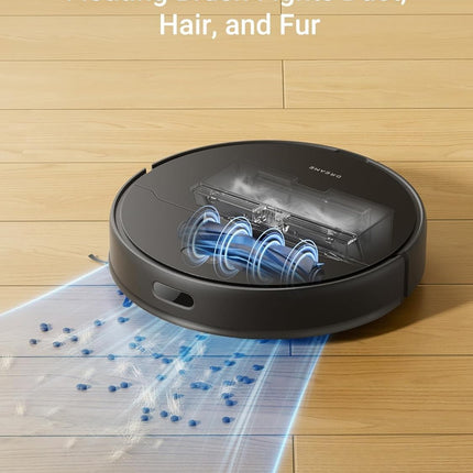 DREAME D9 Max Gen2 Robot Vacuum Cleaner, 6000Pa Vacuum Robot with Mop Function, Movable Brush, Multi-Floor Maps, Ideal for Carpets, Hard Floors and Pet Hair, Black, 285 Minutes 