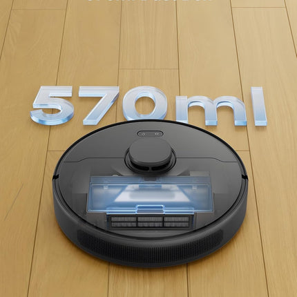 DREAME D9 Max Gen2 Robot Vacuum Cleaner, 6000Pa Vacuum Robot with Mop Function, Movable Brush, Multi-Floor Maps, Ideal for Carpets, Hard Floors and Pet Hair, Black, 285 Minutes 