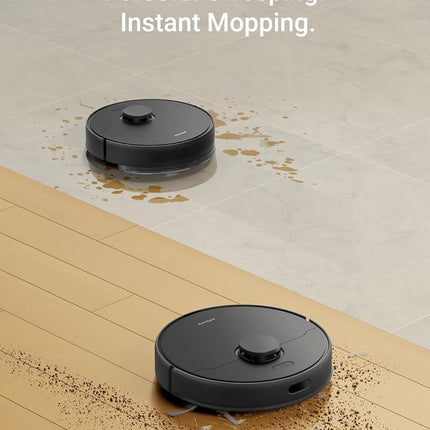 DREAME D9 Max Gen2 Robot Vacuum Cleaner, 6000Pa Vacuum Robot with Mop Function, Movable Brush, Multi-Floor Maps, Ideal for Carpets, Hard Floors and Pet Hair, Black, 285 Minutes 