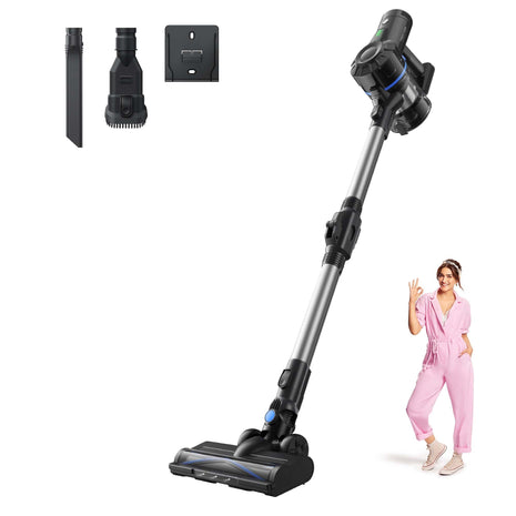 DREAME J10 Cordless Stick Vacuum Cleaner, 8K Pa Powerful Suction, 4x2200 mAh Battery, 35 Minutes Running Time, Folding Tube for Corner Cleaning, 0.5 Litre 