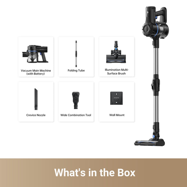 DREAME J10 Cordless Stick Vacuum Cleaner, 8K Pa Powerful Suction, 4x2200 mAh Battery, 35 Minutes Running Time, Folding Tube for Corner Cleaning, 0.5 Litre 