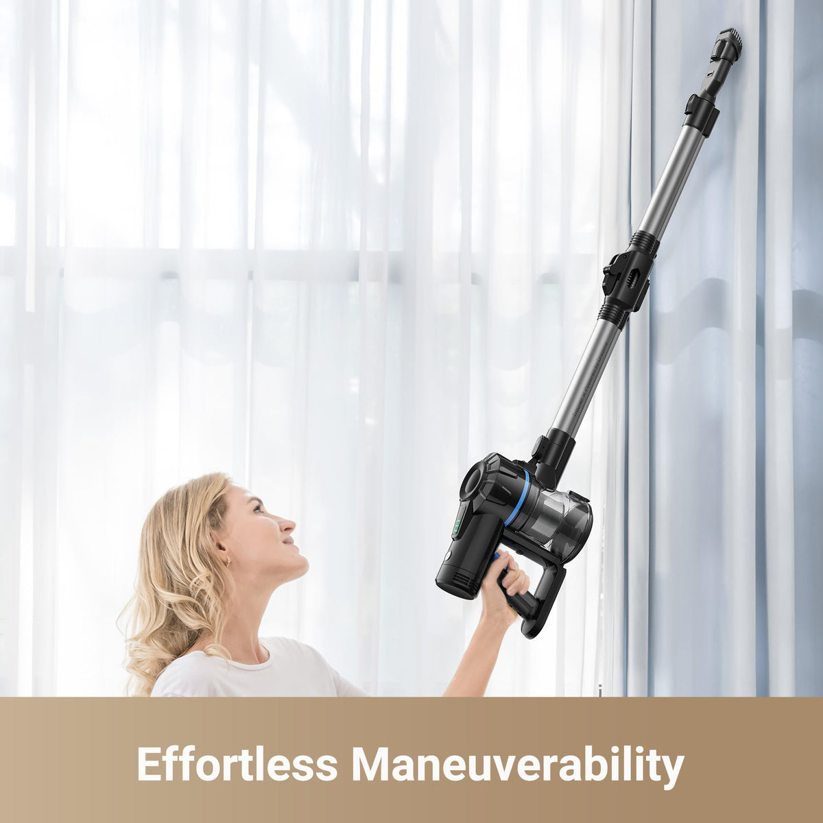 DREAME J10 Cordless Stick Vacuum Cleaner, 8K Pa Powerful Suction, 4x2200 mAh Battery, 35 Minutes Running Time, Folding Tube for Corner Cleaning, 0.5 Litre 