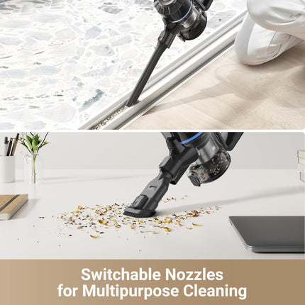 DREAME J10 Cordless Stick Vacuum Cleaner, 8K Pa Powerful Suction, 4x2200 mAh Battery, 35 Minutes Running Time, Folding Tube for Corner Cleaning, 0.5 Litre 