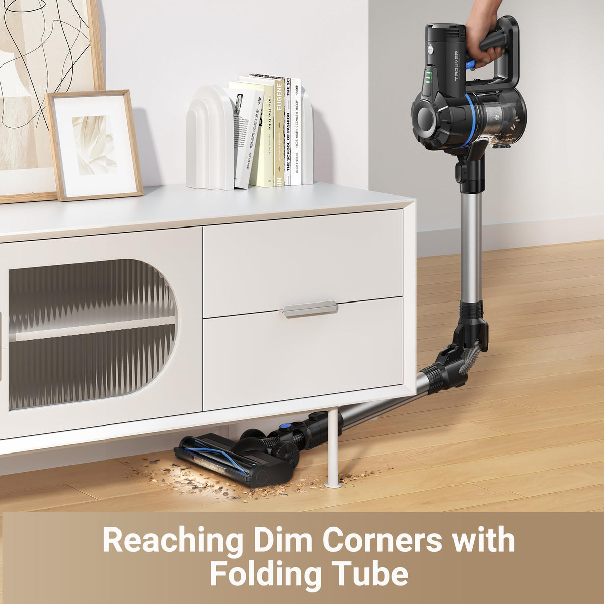 DREAME J10 Cordless Stick Vacuum Cleaner, 8K Pa Powerful Suction, 4x2200 mAh Battery, 35 Minutes Running Time, Folding Tube for Corner Cleaning, 0.5 Litre 