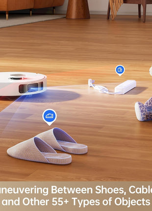 DREAME L10S Pro Ultra Robotic Vacuum Cleaner, Heat Robot with Mop, Mop Extend, 7000Pa Suction, Auto Care and Maintenance, 58 Hot Water Self-Cleaning, Obstacle Avoidance, White, 220 Minutes 