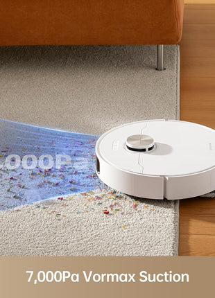 DREAME L10S Pro Ultra Robotic Vacuum Cleaner, Heat Robot with Mop, Mop Extend, 7000Pa Suction, Auto Care and Maintenance, 58 Hot Water Self-Cleaning, Obstacle Avoidance, White, 220 Minutes 