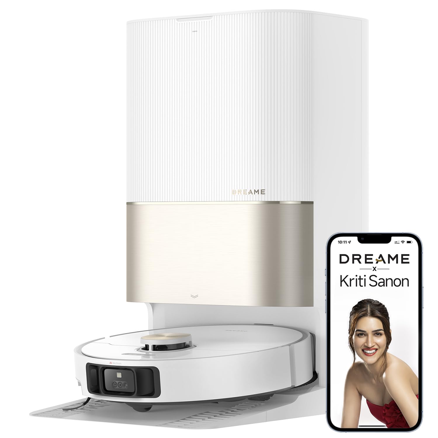DREAME X40 Ultra Robotic Vacuum with Removable & Liftable Mop, 12,000Pa Suction, Side Brush Extensive Cleaning, 158°F Mop & Washboard Self Cleaning, Auto-Empty, Auto Refill, liftable Brushes 