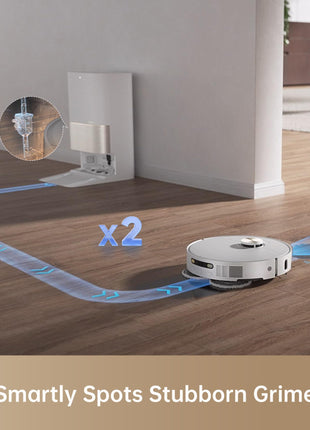 DREAME X40 Ultra Robotic Vacuum with Removable & Liftable Mop, 12,000Pa Suction, Side Brush Extensive Cleaning, 158°F Mop & Washboard Self Cleaning, Auto-Empty, Auto Refill, liftable Brushes 
