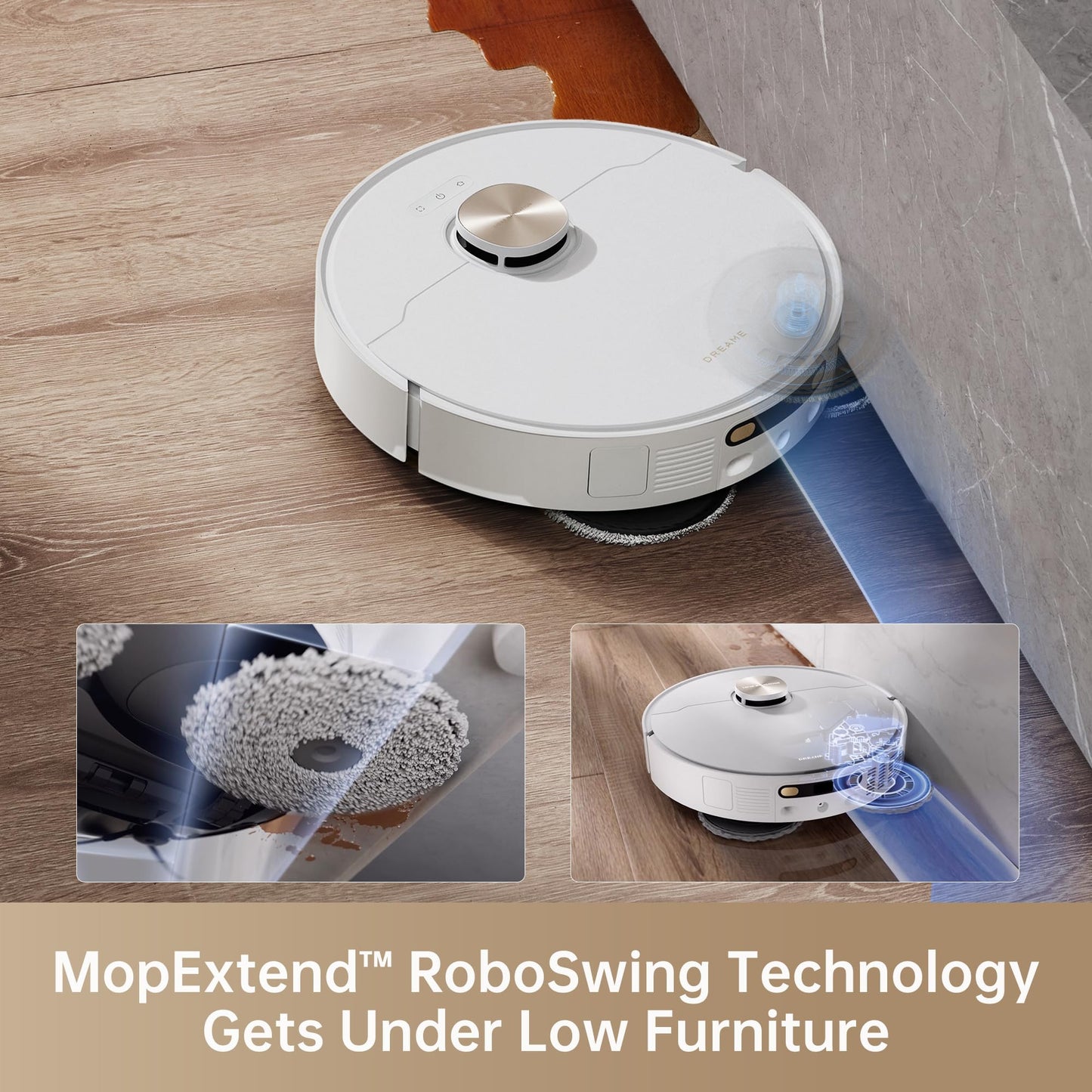 DREAME X40 Ultra Robotic Vacuum with Removable & Liftable Mop, 12,000Pa Suction, Side Brush Extensive Cleaning, 158°F Mop & Washboard Self Cleaning, Auto-Empty, Auto Refill, liftable Brushes 