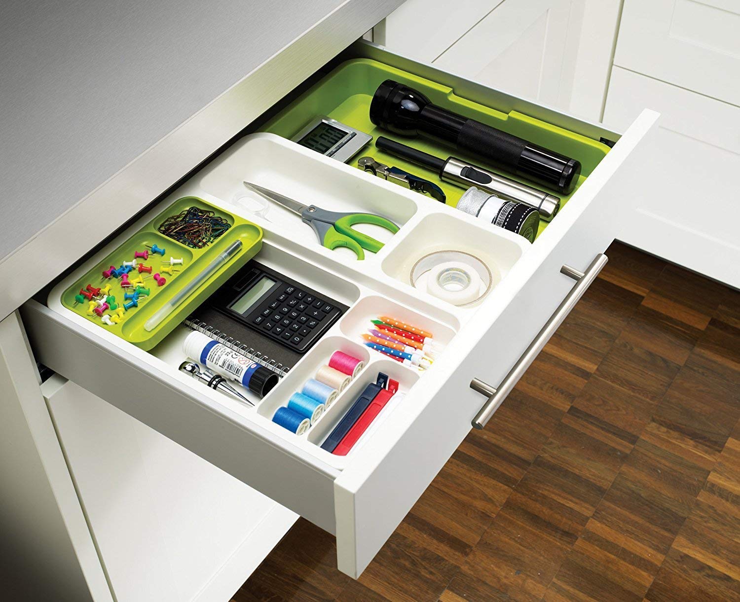 DRIXTY Anudas Expandable Cutlery Tray Plastic Drawer Holder To Store Organize Spoons Toiletries For Home Kitchen,Bed,Multipurpose Cutlery Organizer Tray/Store Plate For Modular Kitchen-Utensils (B) 