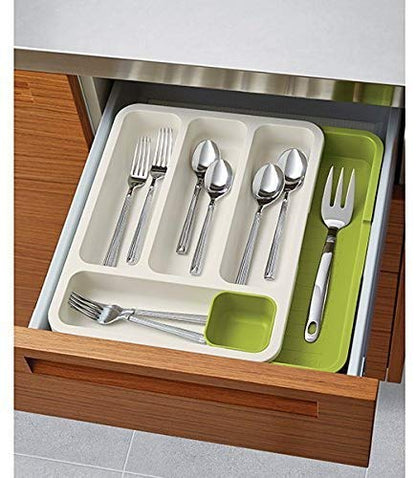 DRIXTY Anudas Expandable Cutlery Tray Plastic Drawer Holder To Store Organize Spoons Toiletries For Home Kitchen,Bed,Multipurpose Cutlery Organizer Tray/Store Plate For Modular Kitchen-Utensils (B) 