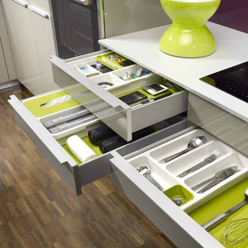 DRIXTY Anudas Expandable Cutlery Tray Plastic Drawer Holder To Store Organize Spoons Toiletries For Home Kitchen,Bed,Multipurpose Cutlery Organizer Tray/Store Plate For Modular Kitchen-Utensils (B) 