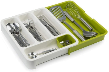 DRIXTY Anudas Expandable Cutlery Tray Plastic Drawer Holder To Store Organize Spoons Toiletries For Home Kitchen,Bed,Multipurpose Cutlery Organizer Tray/Store Plate For Modular Kitchen-Utensils (B) 