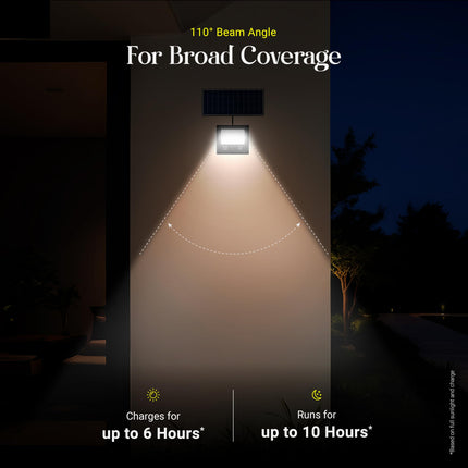 DYLECT® Eco Solar Flood Light for Shop Board 50W to 70W, Long 10Hr Runtime, IP65 Waterproof | Solar Flood Light for Outdoor Garden, Home, Shop, Security, Parking with Wireless Remote (Cool White) 