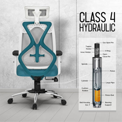 Da URBAN® Merlion Office Chair,High Back Mesh Ergonomic Home Office Desk Chair with 3 Years Warranty, Adjustable Armrests,Adjustable Lumbar Support,Tilt Lock Mechanism (Grey) 
