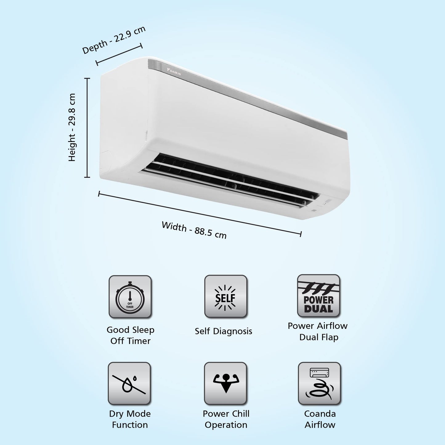 Daikin 1.5 Ton 3 Star Fixed Speed Split AC (Copper, PM 2.5 Filter, FTL50U, White) 