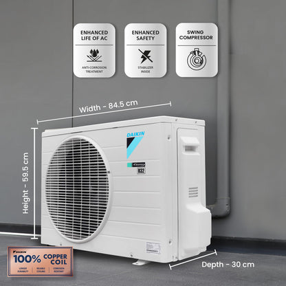 Daikin 1.5 Ton 3 Star Hot & Cold Inverter Split AC (Copper, PM 2.5 Filter, FTHT50UV, White) 