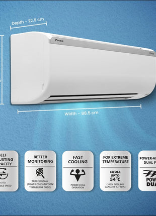 Daikin 1.5 Ton 5 Star Inverter Split AC (Copper, PM 2.5 Filter, 2024 Model, MTKM50U, White) 