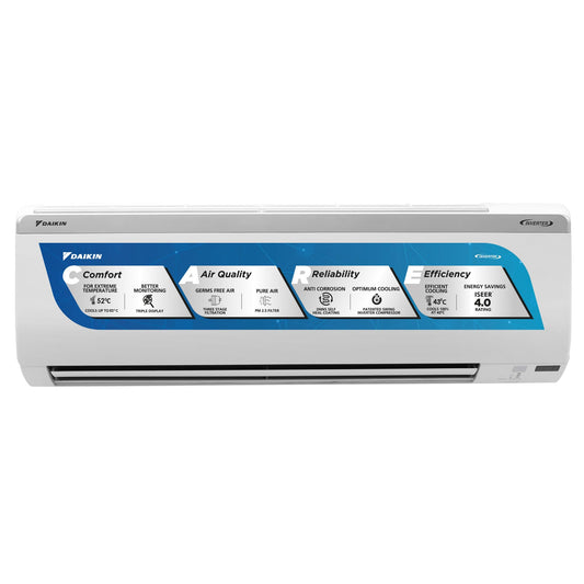 Daikin 1 Ton 3 Star Inverter Split AC (Copper, PM 2.5 Filter, 2024 Model, MTKL35UV16, White) 