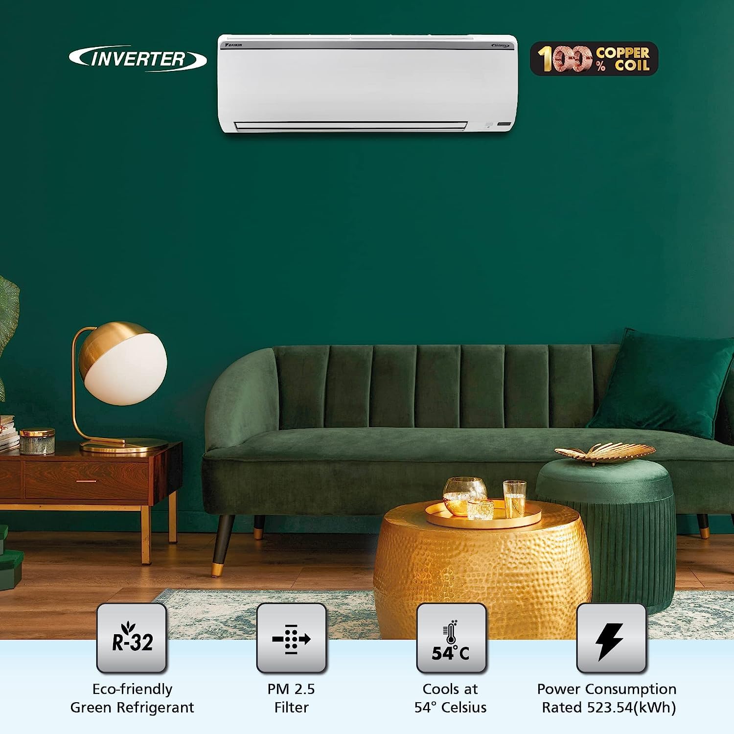 Daikin 1 Ton Inverter Split Ac 3 Star (Copper, FTKL-35UV16W, White) 