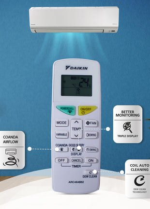 Daikin 2.6 Ton 4 Star Inverter Split AC (Copper, PM 2.5 Filter, FTKL90UV, White) 